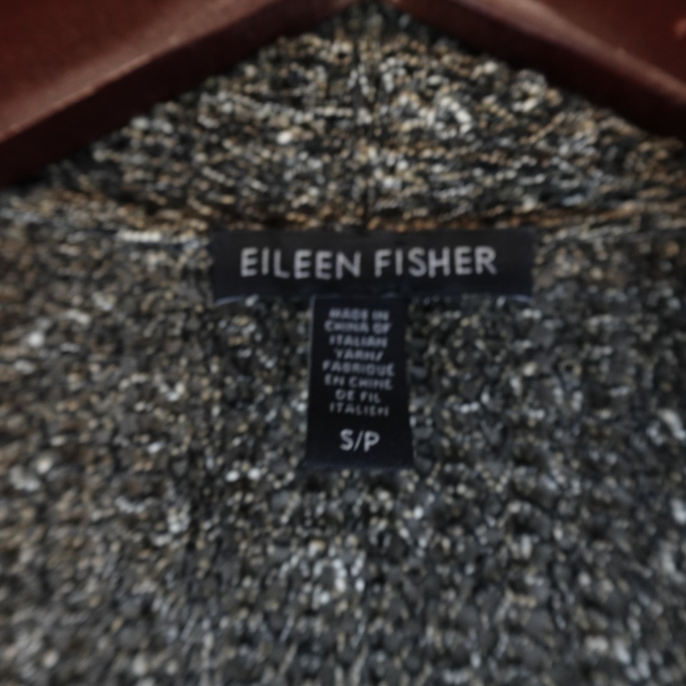Eileen Fisher Cardigan Womens Small Open Front Knit Organic Cotton Blend - Picture 2 of 7